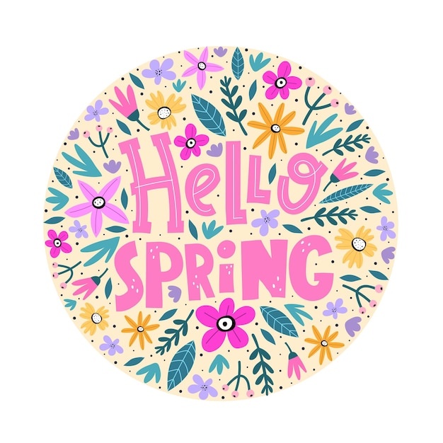 hallo lente. hand tekenen belettering