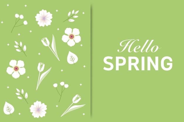 Hallo Lente posters kaarten uitnodigingen flyers met bloemen ontwerp vlinder en bloemen kader