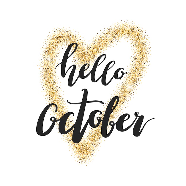 Hallo oktober belettering