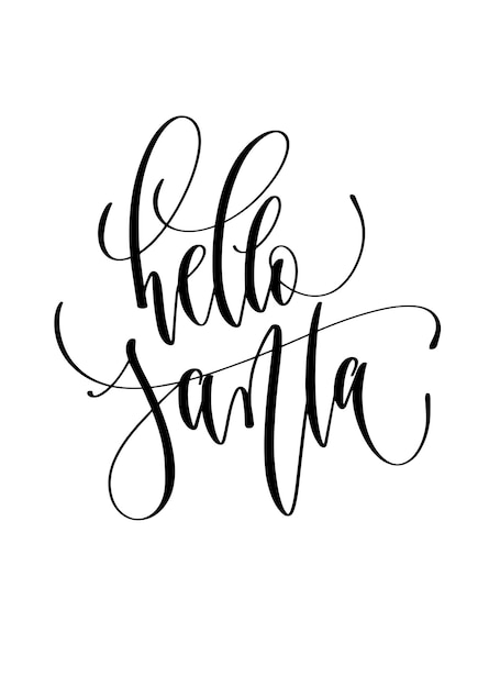 Hallo Santa hand belettering inscriptie tekst naar wintervakantie