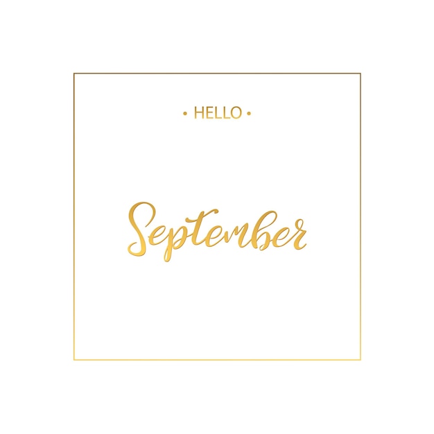 Hallo september belettering print Vector illustratie