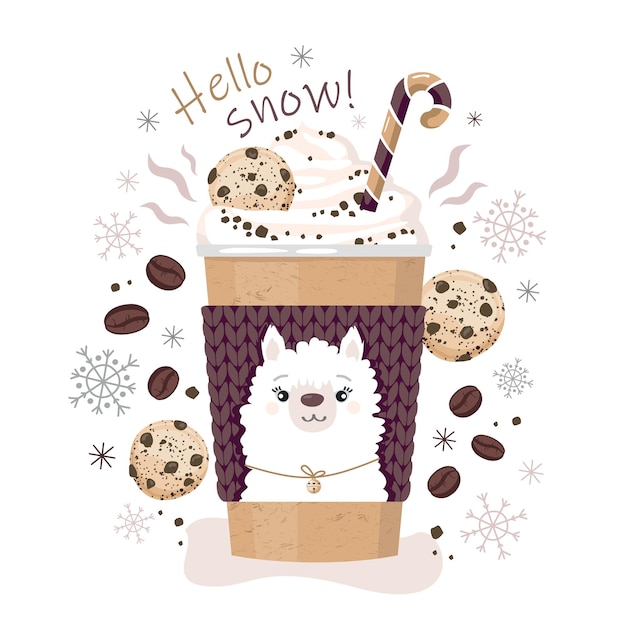 Hallo sneeuw KOFFIE en COOKIES vector