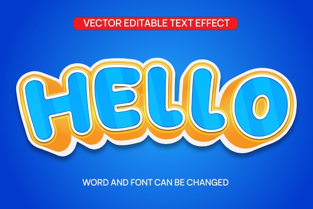 Hallo tekst Effect Vector bewerkbaar