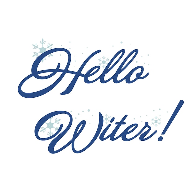 Vector hallo winter belettering