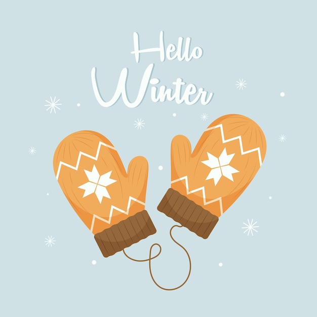 Vector hallo winterillustratie de illustratie is uitstekend geschikt voor sociale media-posts, kaarten, brochures