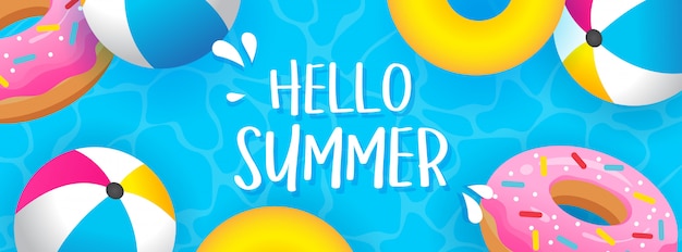 Hallo zomer banner vectorillustratie