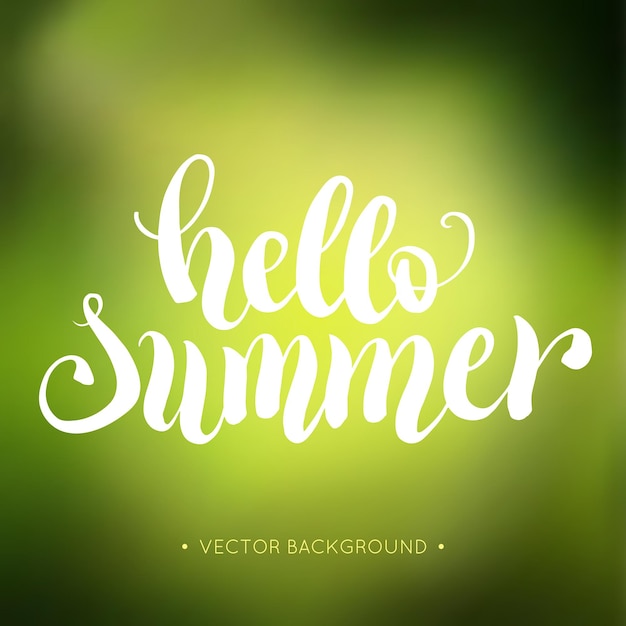 Hallo zomer hand belettering achtergrond