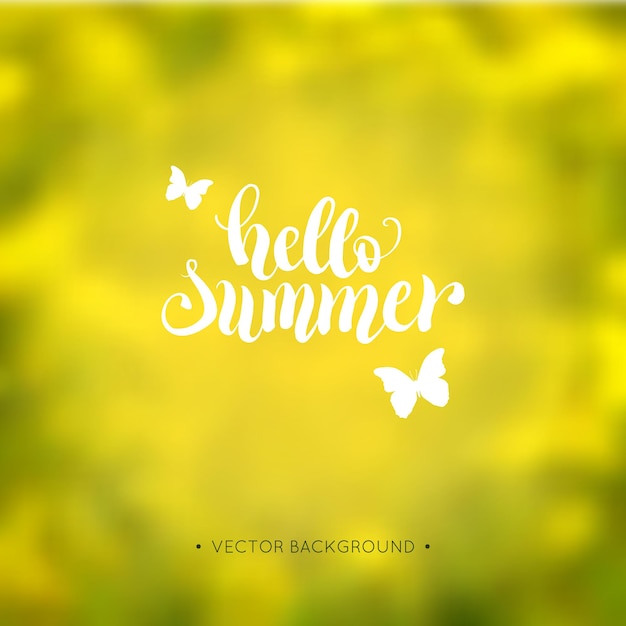 Hallo zomer hand belettering achtergrond