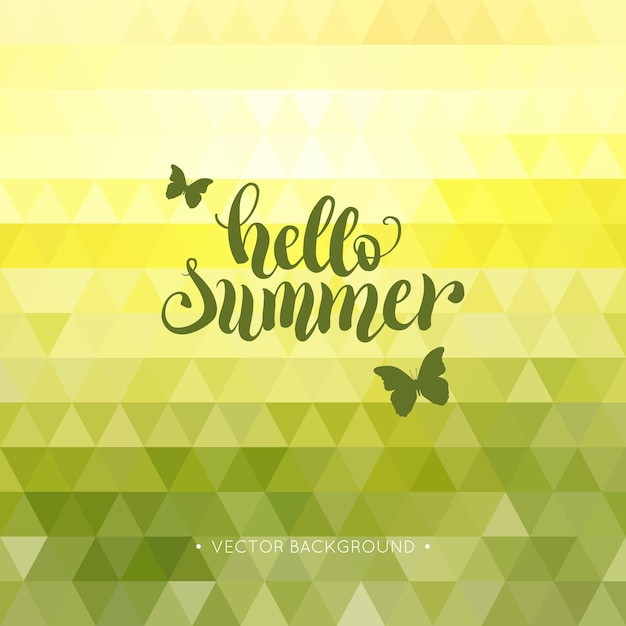 Hallo zomer hand belettering achtergrond