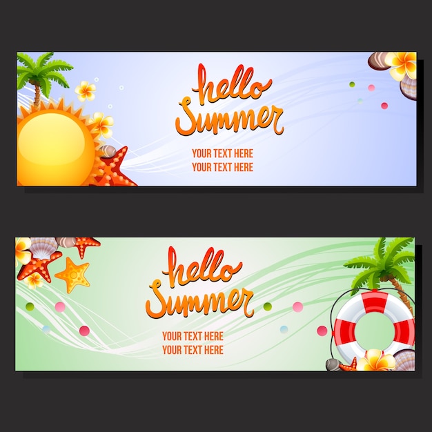 Hallo zomer horizontale banner