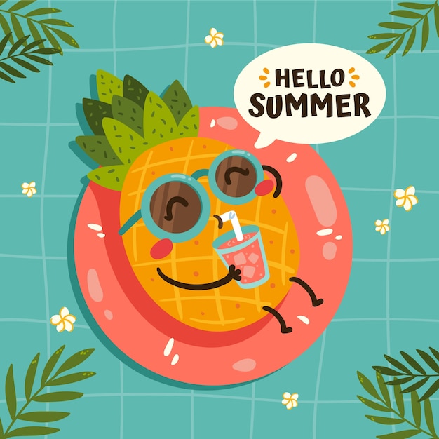 Hallo zomer illustratie