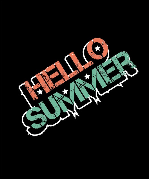 Hallo zomer retro vintage modern typografie t-shirtontwerp