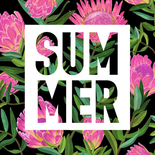 Hallo zomer tropisch ontwerp Floral