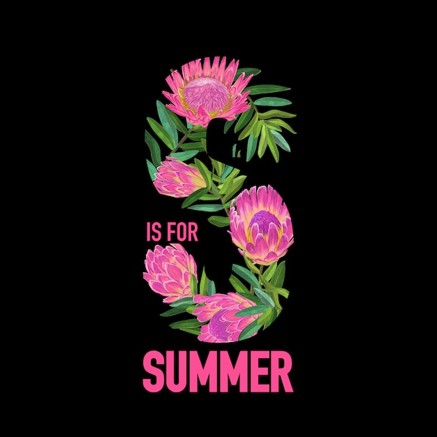 Hallo zomer tropisch ontwerp Floral