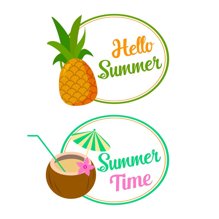 Hallo zomer twee banners illustratie