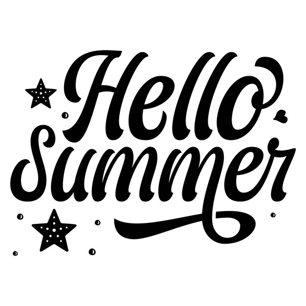 Hallo zomer typografie premium vector design offertesjabloon