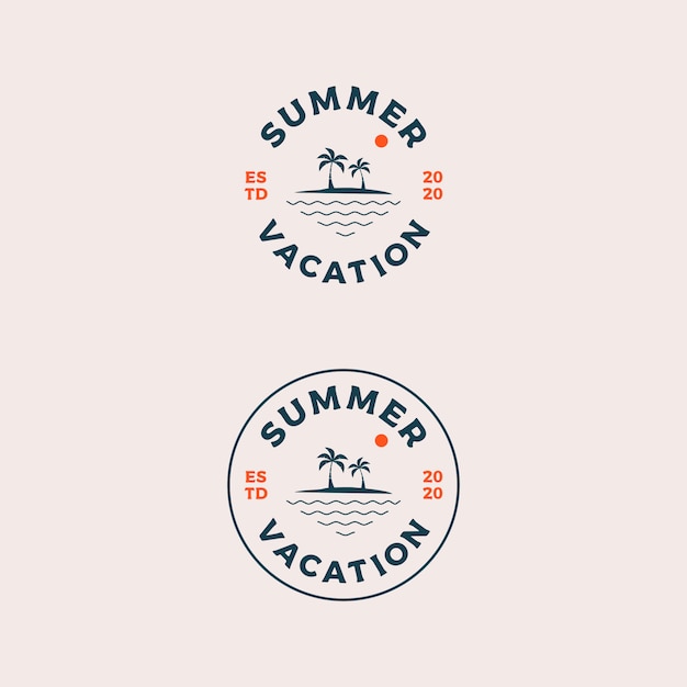 Hallo zomervakantie logo ontwerp