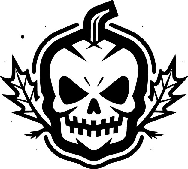 Vector hallowe'en black and white isolated icon vector illustration