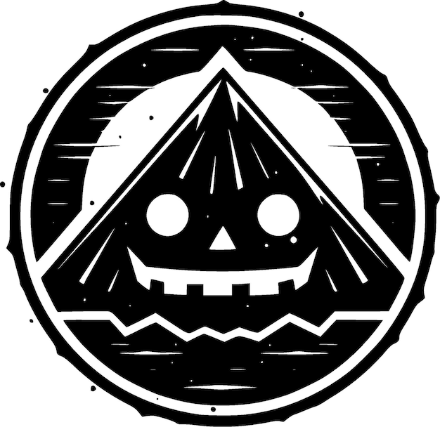 Hallowe'en black and white vector illustration