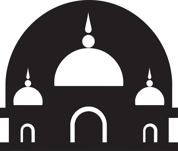 Hallowed Heights Iconic Mosque Emblem Mosque Majesty Emblematic Logo Vector