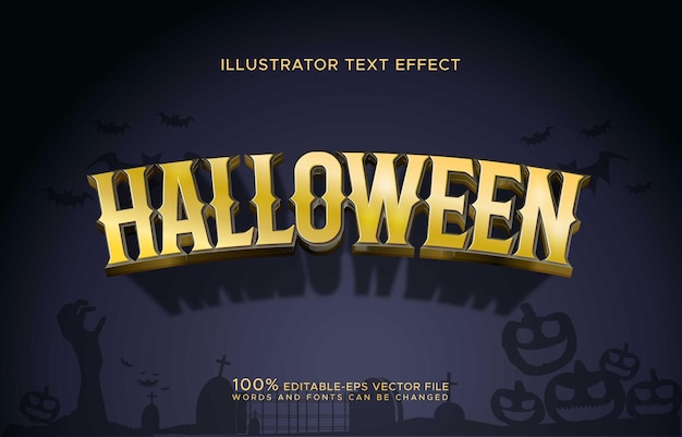 Vector halloween 3d editable text effect