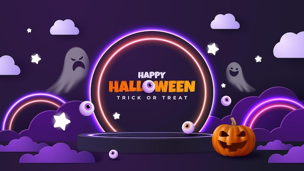 Halloween 3d podium background