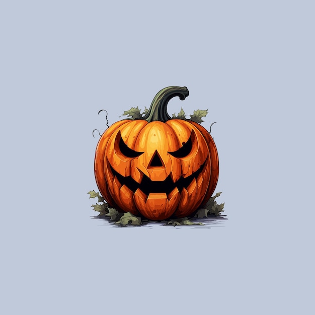 Halloween 3d vector illustration of a horror pumpkin head 31 october design