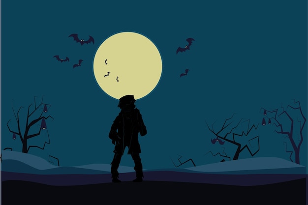Vector halloween achtergrond illustratie sjabloonpakketbundel