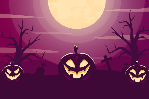 Halloween achtergrond in plat ontwerp