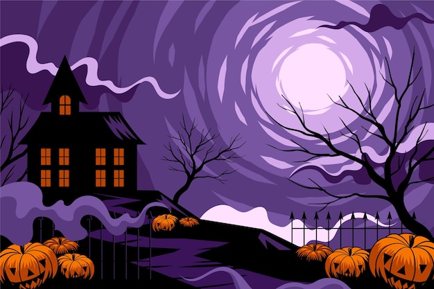 Vector halloween-achtergrond met huis