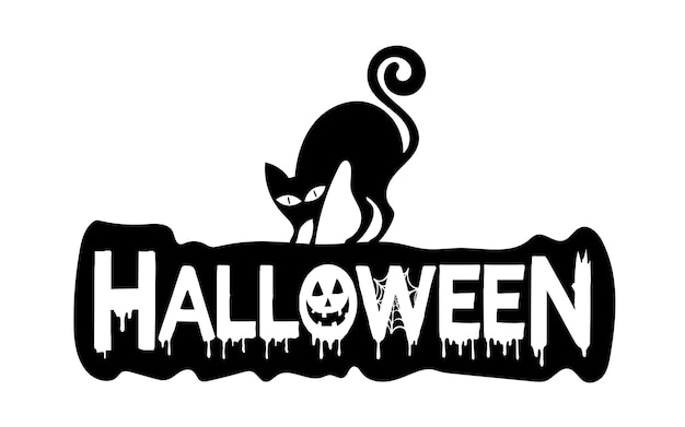 Vector halloween-achtergrond met kat