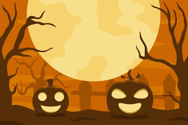 Halloween-achtergrond met oranje kleur
