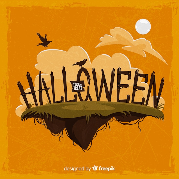 Halloween-achtergrond met originele typografie