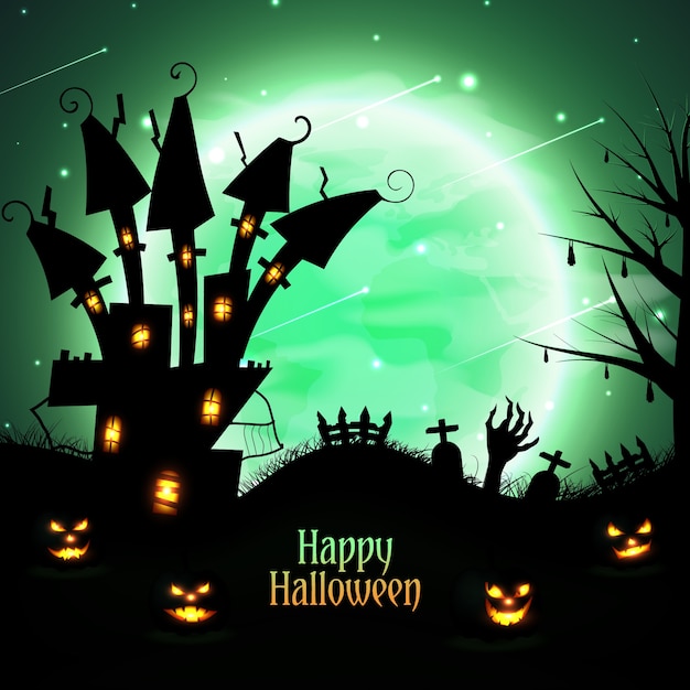 Halloween-achtergrond-ontwerp-met-silhouet-huis