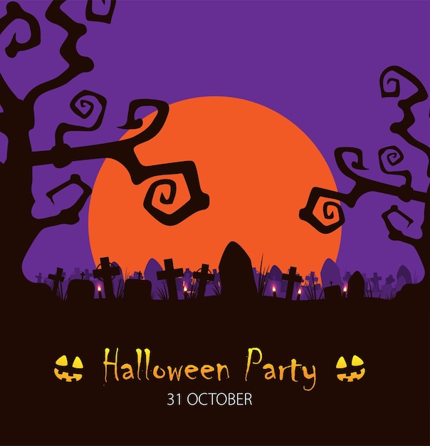 Halloween achtergrond platte ontwerp vector