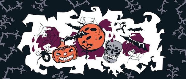 Halloween-achtergrond voor feestaffiches en groetbannerontwerpvector