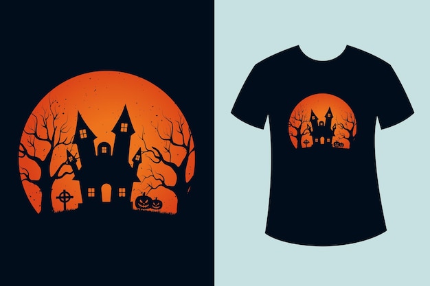 Halloween-achtergrondontwerp voor t-shirt en merchandise