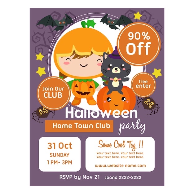 Halloween-affichemalplaatje met pompoenjonge geitjes