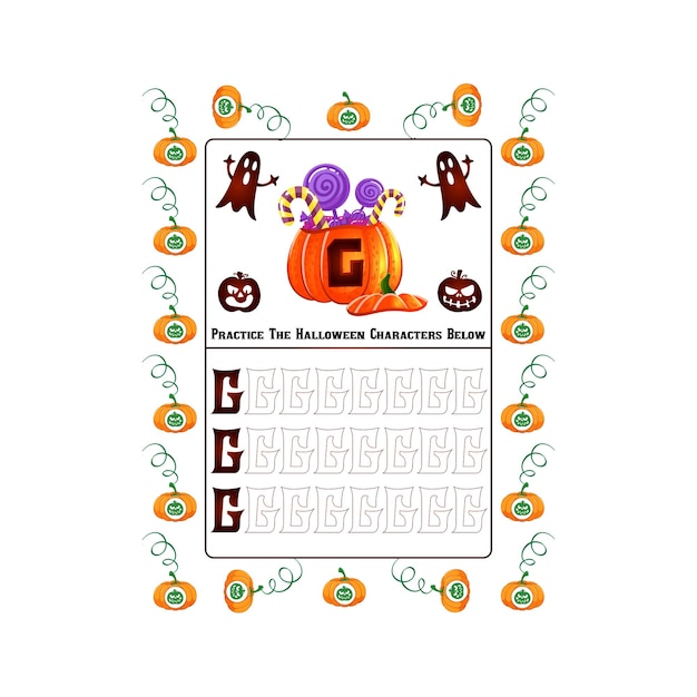 Vector halloween alfabet boek voor kinderen