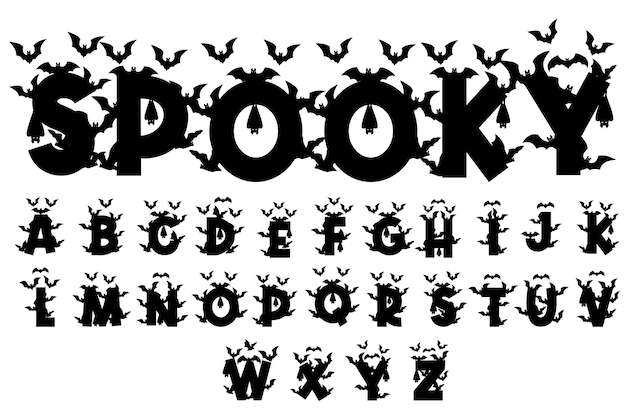 Halloween-alfabetontwerp Vector Halloween-lettertype Vector Halloween-letter