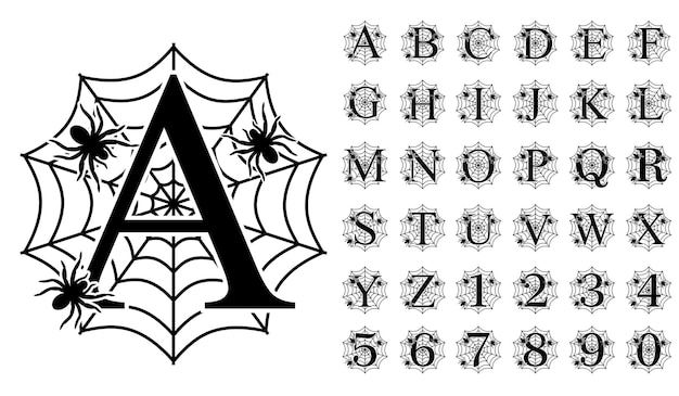 Halloween-alfabetontwerp Vector Halloween-lettertype Vector Halloween-letter
