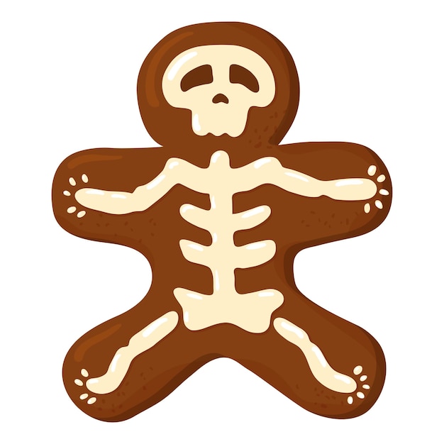 Halloween and all saints' day symbol skeleton cookie vector colorful cartoon isolated illustration