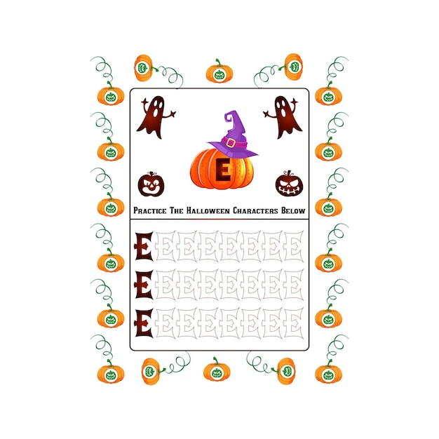 Vector halloween alphabet book for kids