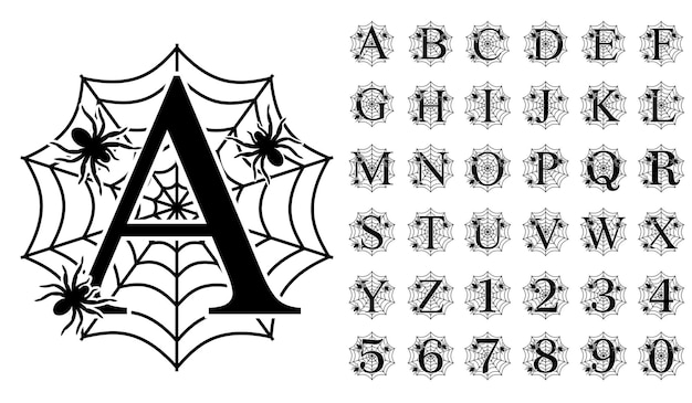 Halloween Alphabet Set Design Vector Halloween Font Vector Halloween Letter