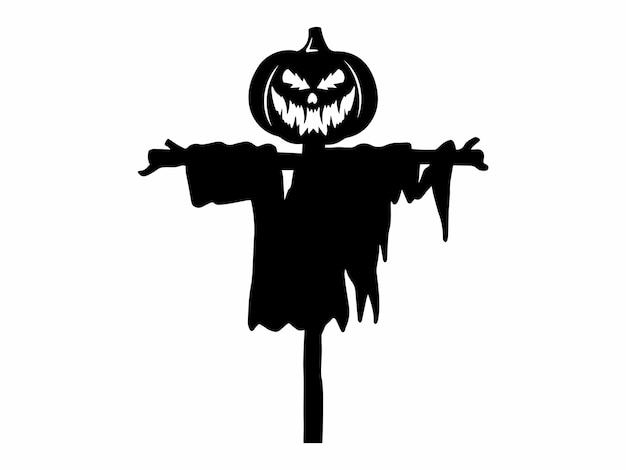 Halloween angstaanjagende vogelverschrikker silhouet illustratie