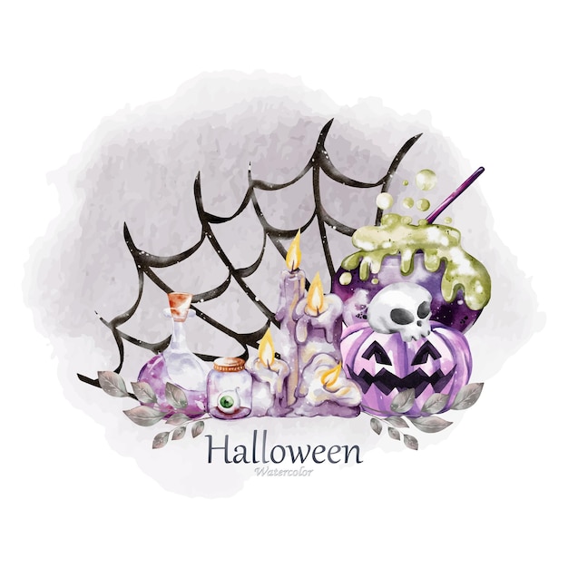 Halloween aquarel illustratie vector ontwerp op witte achtergrond