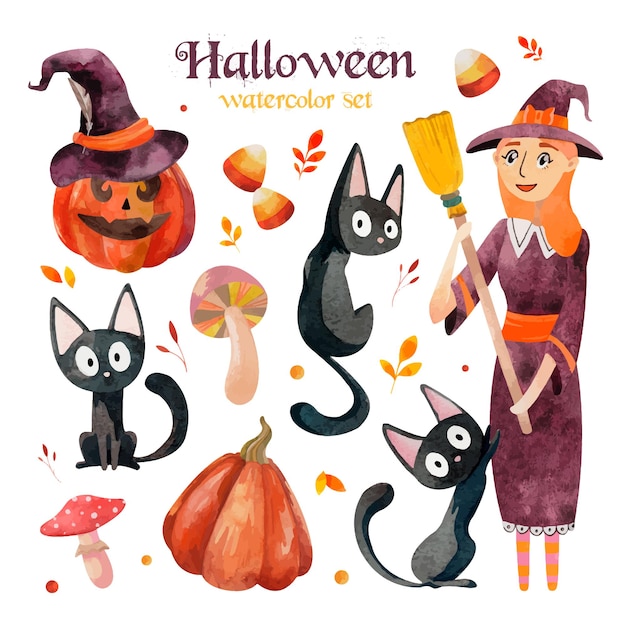 Halloween aquarel set