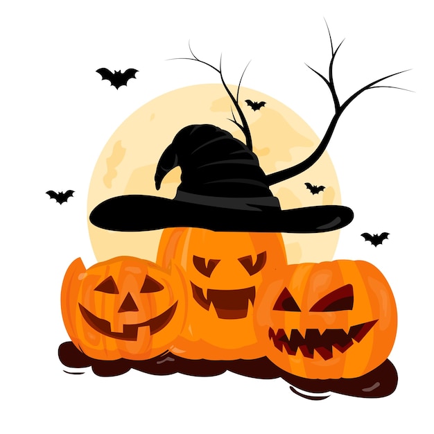 Halloween background design with pumpkin