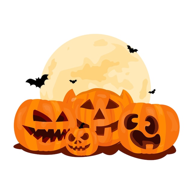 Halloween background design with pumpkin
