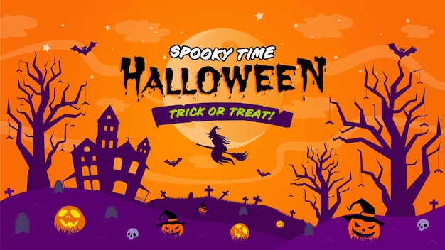 Halloween background in flat design template